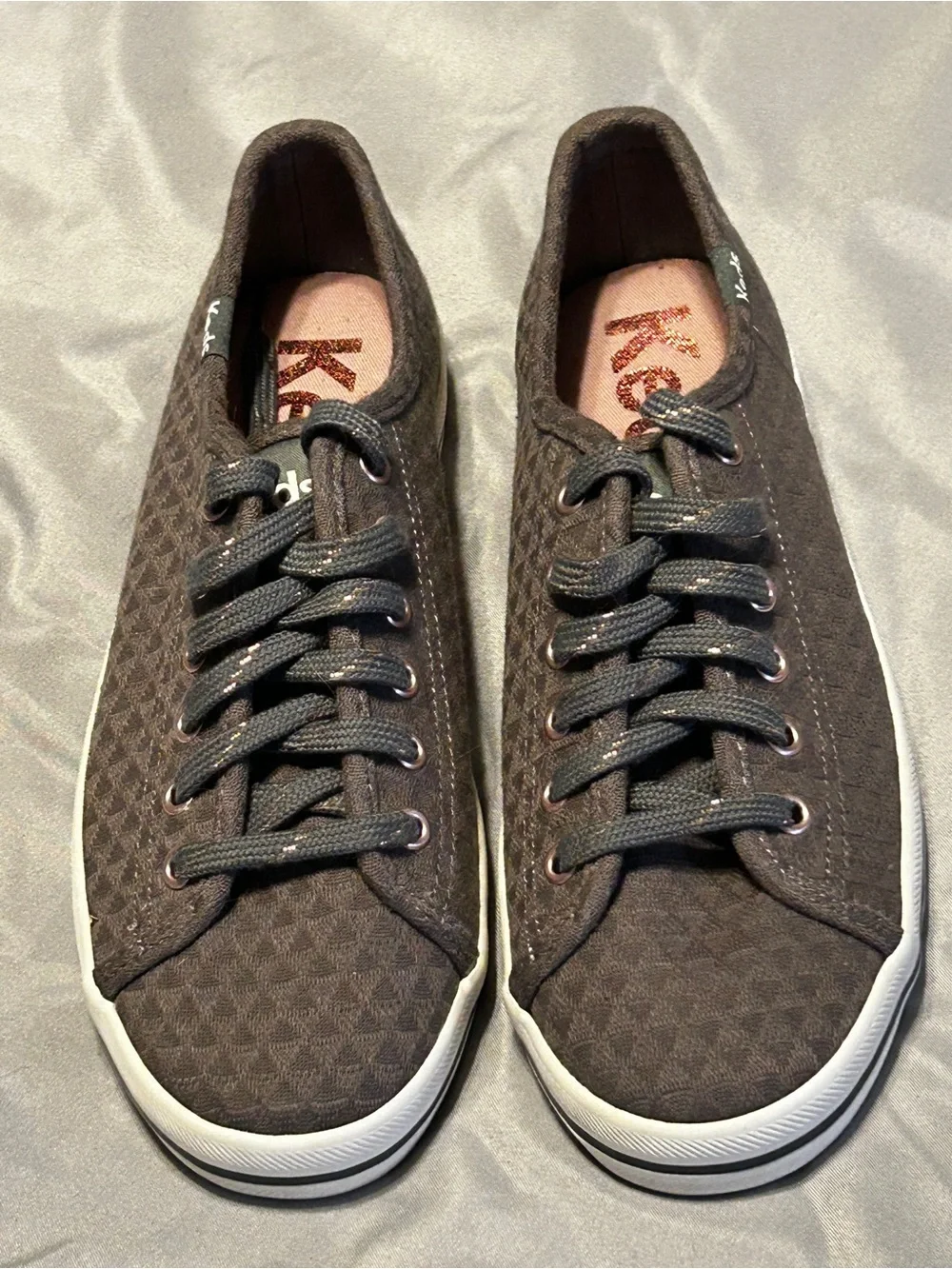 Keds Grey Textured Low-Top Sneakers